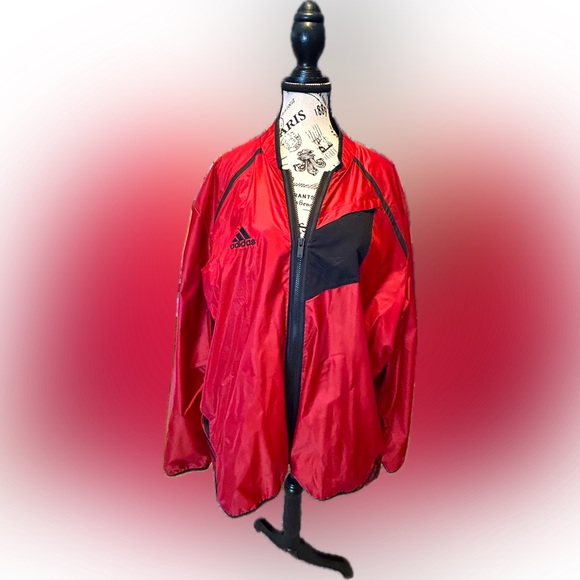 Vintage Adidas Jacket Full Zip Red Men's Size 2XL - Picture 1 of 7